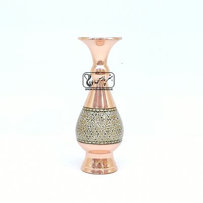 گلدان صراحی مس و خاتم 16 سانت هنر پارس