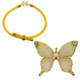 نیم ست طلا 18 عیار زنانه گالری صادقی مدل پروانه پارچه ای کد B19
