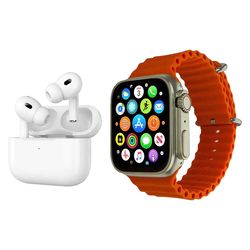 ساعت هوشمند ورنا مدل Ultra pack 01 به همراه هندزفری بیسیم دارای قابلیت های قابلیت مکالمه از طریق بلوتوث، کنترل موسیقی (Music Pla