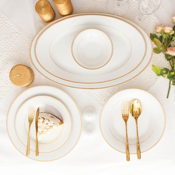 سرویس غذاخوری 35 پارچه چینی زرین ایران سری شهرزاد مدل سپینود درجه یک