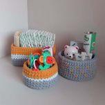 ست سبد وسایل کودک مدل Kids Storage Basket-05 مجموعه 3 عددی
