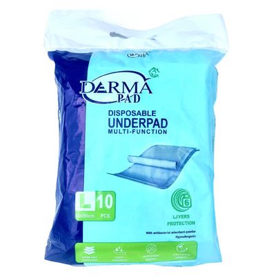 پد زیرانداز بهداشتی درماپد مدل آنتی باکتریال مجموعه 10 عددی