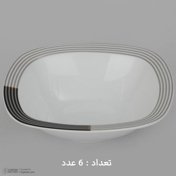 سرویس غذاخوری 27 پارچه چینی زرین ایران سری کواترو مدل وگاس اوریت درجه یک