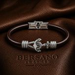 دستبند مردانه مدل تاج شب چرم طبیعی کد 3010