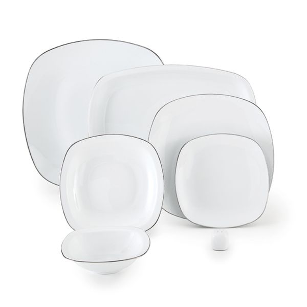 سرویس غذاخوری 98 پارچه چینی زرین ایران سری کواترو مدل سمن درجه یک