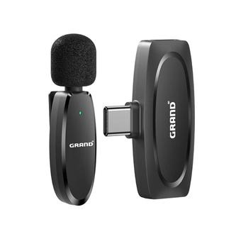 میکروفون یقه‌ای گرند اسکای لایتینگ مدل GM-01 - مناسب برای مصاحبه، استریم و ضبط صدا