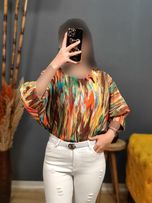 شومیز فلور آبرنگی پاپیونی 1153