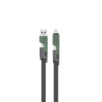 کابل شارژ چهارکاره گرین لاین (Green Lion) مدل 2 in 2 Braided Fast Charging Cable