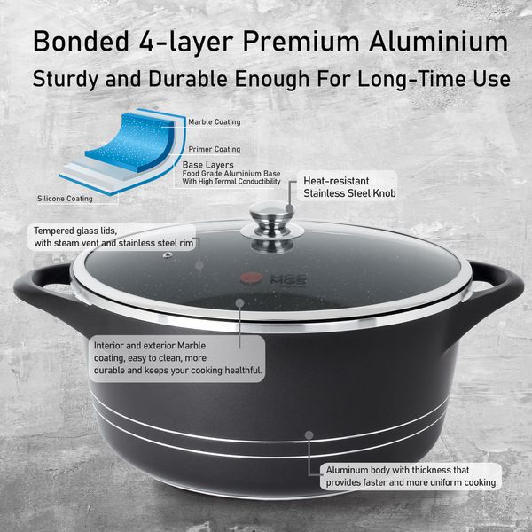 قابلمه ام جی اس مدل دو دسته کد 800217 سایز 40