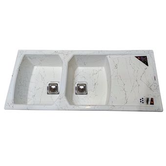 سینک ظرفشویی گرانیت توکار دو لگنه پارادایز مدل  Vincenzo-401-WBG