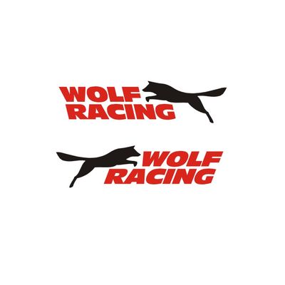 برچسب پشت آینه خودرو لیزارد مدل اسپورت طرح wolf racing کد LZD-748 بسته دو عددی