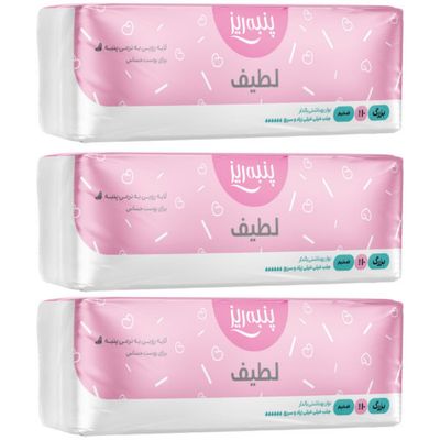 نوار بهداشتی پنبه ریز مدل لطیف سایز L ضخیم مجموعه 3 عددی