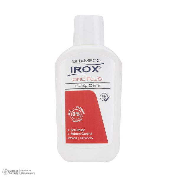 شامپو مو ایروکس مدل زینک پلاس مخصوص شوره چرب حجم 200 میلی لیتر