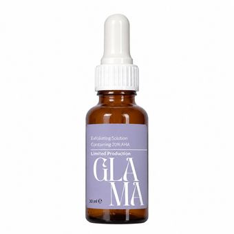 سرم لایه بردار و مؤثر در رفع تیرگی پوست گلاما مدل AHA 20% مناسب برای پوست نرمال تا چرب حجم 30 میلی‌لیتر