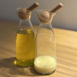 آبلیموخوری میس گلس مدل پایه چوبی کد HS1 مجموعه 2 عددی