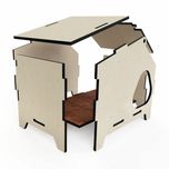 جای خواب سگ و گربه مدل لانه چوبی کد B63