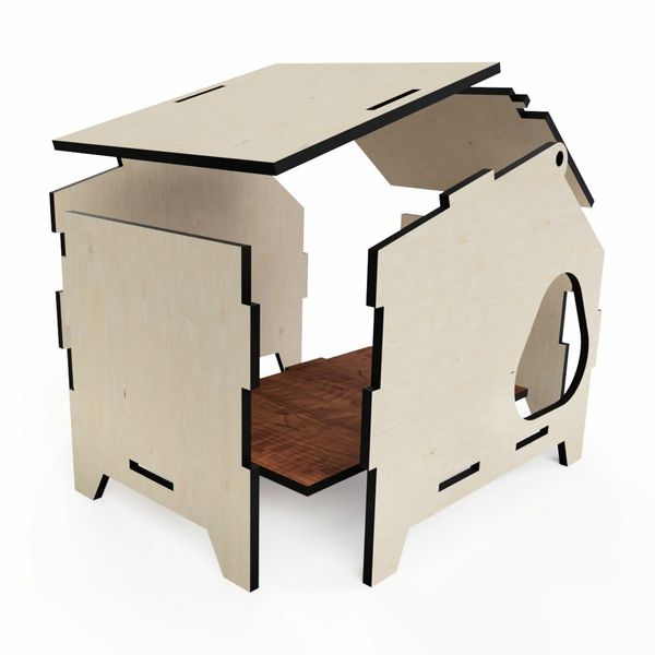 جای خواب سگ و گربه مدل لانه چوبی کد B63