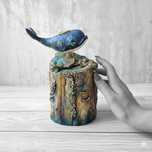 جاعودی آبشاری طرح نهنگ با پایه طبیعی چوبی