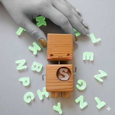 آدمک چوبی با حرف دلخواه شما