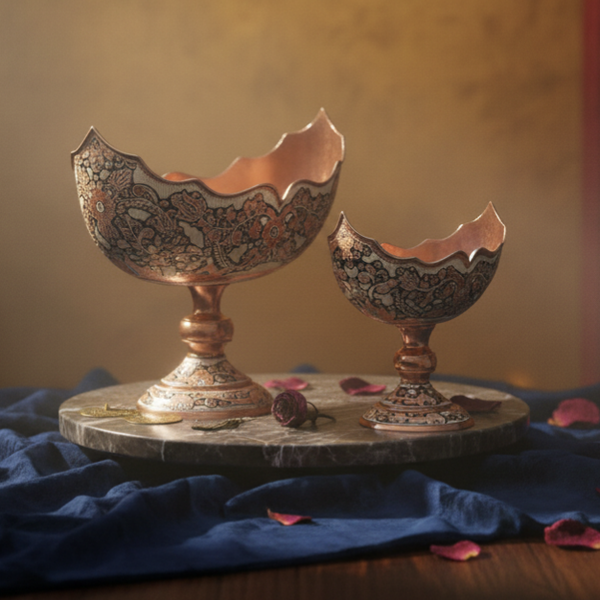 ست کشکول نقره کوب دلبر