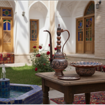 آفتابه لگن نقره کوب الماس تراش