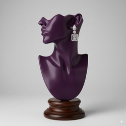 گوشواره استیل جواهری مدل باگت