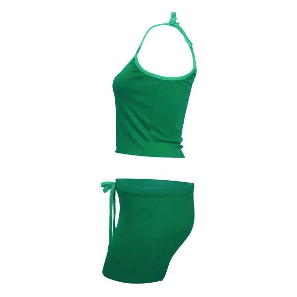 ست تاپ و شلوارک زنانه مدل SIMPLE کد tm-2017 رنگ سبز*124