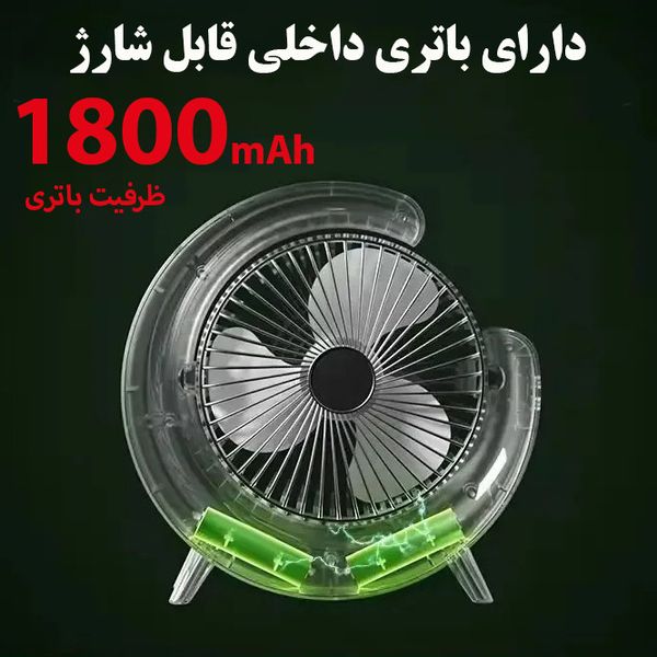 پنکه رومیزی رنگین کمان مدل چراغ دار Colorful
