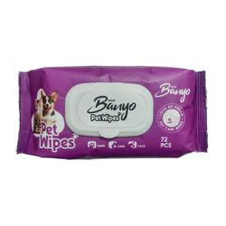 دستمال مرطوب حیوانات بانیو مدل نارگیل بسته 72 عددی