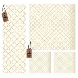 ست رومیزی 4 تیکه رومیزی باز مدل انتزاعی کد 11057