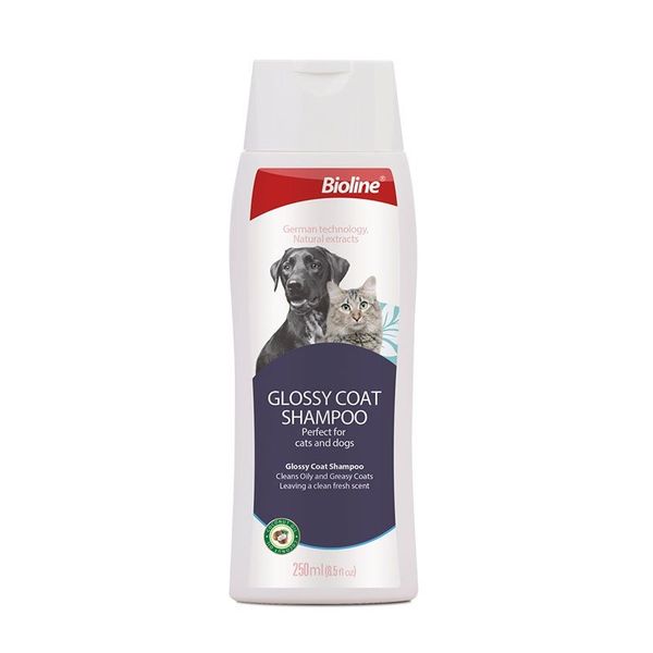 شامپوی براق کننده ی موی سگ و گربه ی بایولاین / Bioline dog & cat glossy coat shampoo