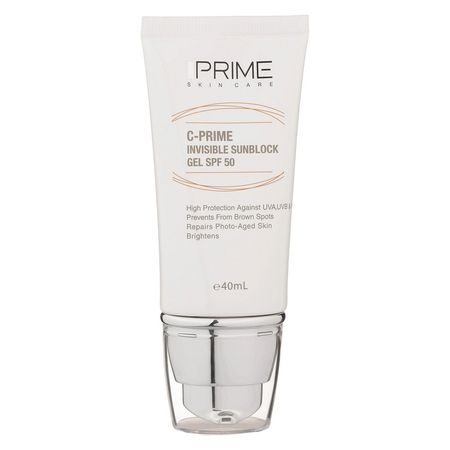 ژل ضدآفتاب بیرنگ پرایم SPF50 مدل C-Prime مناسب برای انواع پوست، حجم 40 میلیلیتر