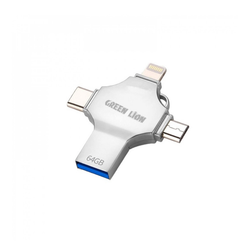 فلش مموری 4 کاره گرین لاین مدل Green Lion 4in1 USB Flash Drive GN4IN1USB64SL با ظرفیت 64Gb