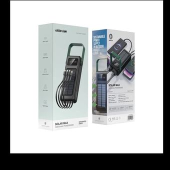 پاوربانک خورشیدی 30000 میلی‌آمپر ساعت گرین لاین مدل GNSLRPB30KBK