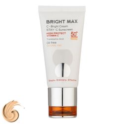 کرم ضد آفتاب رنگی برایت مکس SPF50 مدل C-B ‌محافظ UVA ،UVB، ضد چروک، ضد پیری، مناسب انواع پوست حجم 50 میلی‌لیتر
