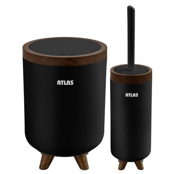 ست سطل و فرچه اطلس مدل سلین طرح چوب