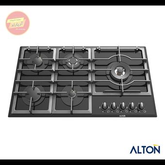 اجاق گاز توکار شیشه‌ای مشکی 5 شعله ایرانی G-523 آلتون ALTON