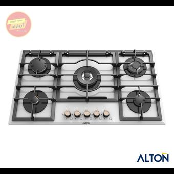 اجاق گاز توکار شیشه‌ای سفید 5 شعله ایرانی G-525W آلتون ALTON