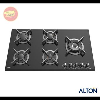 اجاق گاز توکار شیشه‌ای مشکی 5 شعله ایرانی G-528N آلتون ALTON