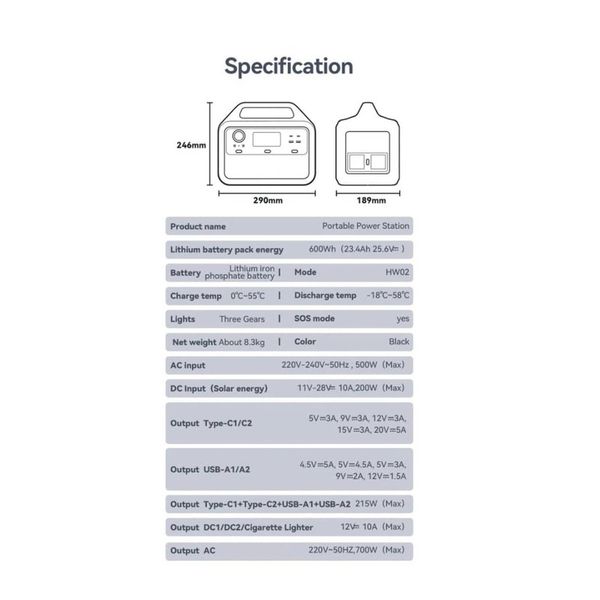 پاور استیشن ظرفیت 600 وات ساعت