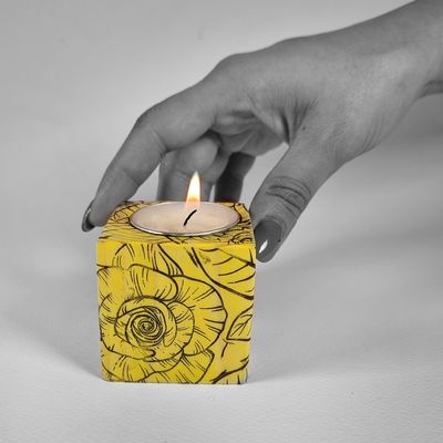 جاشمعی چوبی مدل مکعب