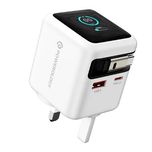 شارژر دیواری فست شارژ Powerology (پاورولوژی) مدل Halo Dual-Port GaN Charger 70W