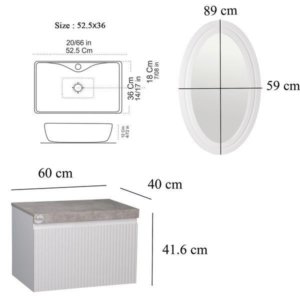 ست کابینت و روشویی توییس مدل tws 1032-3