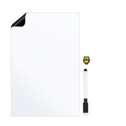 تخته وایت برد یخچالی هوم اند فریج مدل 06 سایز 15x20 سانتی متر به همراه ماژیک و مگنت مجموعه 3 عددی