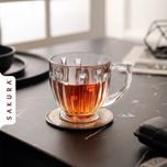 سرویس پذیرایی کریستال 25 پارچه ساکورا مدل پیانو شامل میوهخوری، شیرینیخوری، آجیلخوری پایهدار، فنجان و پیشدستی، قابل شستوشو