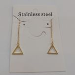 گوشواره زنانه استینلس استیل مدل بخیه طرح مثلث کد shape115 (لطفا کد را تغییر ندهید تشکر)