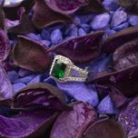 انگشتر نقره زنانه مدل زمرد AMT-R125