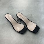 صندل زنانه دیاموند مدل طلقی شیشه ای رنگ مشکی