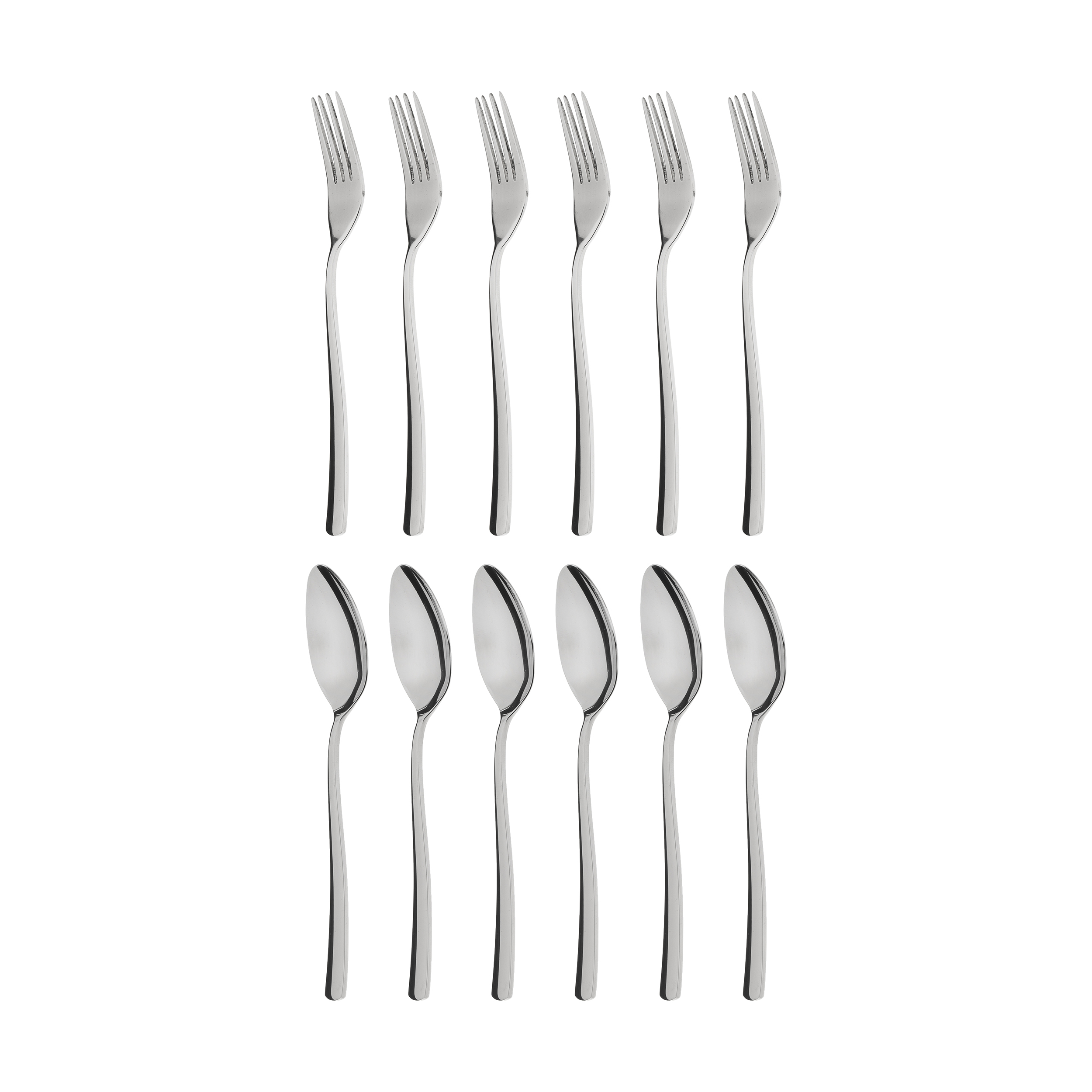 سرویس قاشق و چنگال غذاخوری 12 پارچه صنایع استیل ایران مدل روما کد 6*309