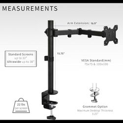 پایه مانیتور فولادی تک بازو مناسب مانیتور تا 32 اینچ